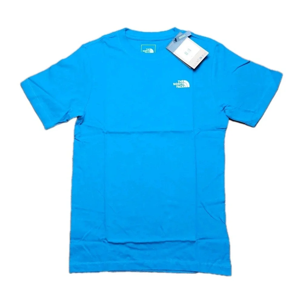 The North Face Shirt Mens X-Small Hero Blue Evo Box Never Stop Exploring Tee NWT
